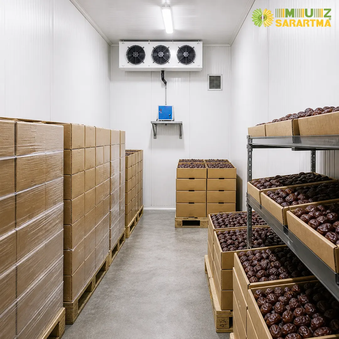Muz kasaları için raf ve depolama sistemi
